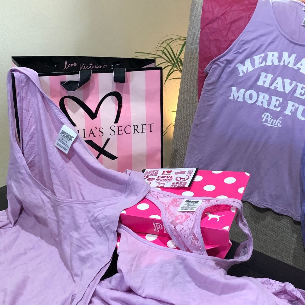 4 EUC VS PINK tank tops